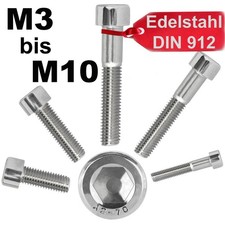 Zylinderkopfschrauben Edelstahl Innensechskant Zylinderschrauben DIN 912 M3-M10