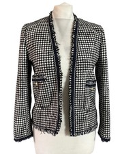Zara Woman Navy Houndstooth