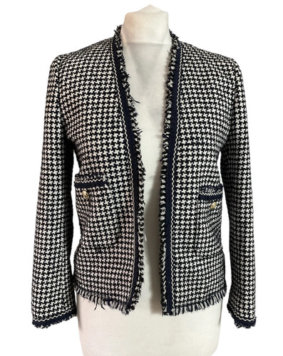 Zara woman navy houndstooth - navy,