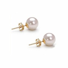 Echte Weiß Akoya Perlen ca 6 - 6,5 mm Ohrstecker Ohrringe Gold 750 Neu 18 kt