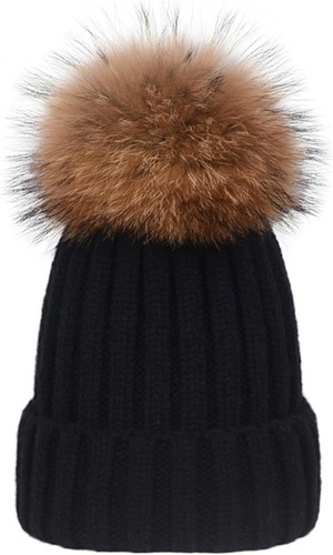 Warm mütze echtfellbommel - mütze,,