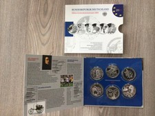 Silber-Gedenkmünzen-Set BRD 2011 PP, 6 x 10 Euro, 625 Silber