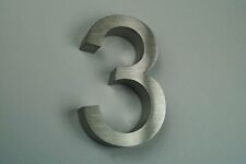 3D-Hausnummer 3 aus Edelstahl