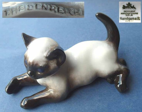 Porzellan figur katze - porzellan,