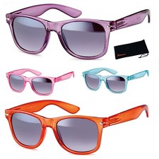Festival Sonnenbrille Damen Nerd Transparent Orange Lila Pink Türkis Rennec
