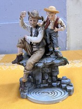 Royal Meridian Deutsche Noritake Figur Opa Und Enkel Bauer Mit Junge Kind  22cm