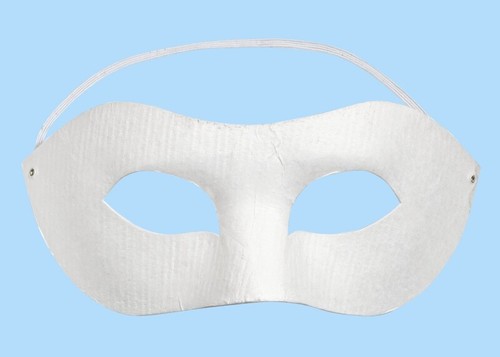 Maske domino pappmaché weiß - maske,