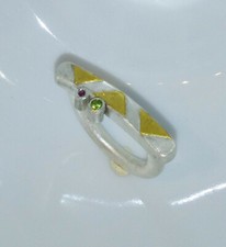 Ring mit Tsavorit  Rhodolith