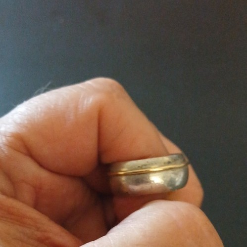 925er silberring mit goldring - silberring,