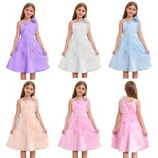 DE Mädchen Kleid festlich Langes Blumenmädchenkleider Hochzeits Party Festkleid