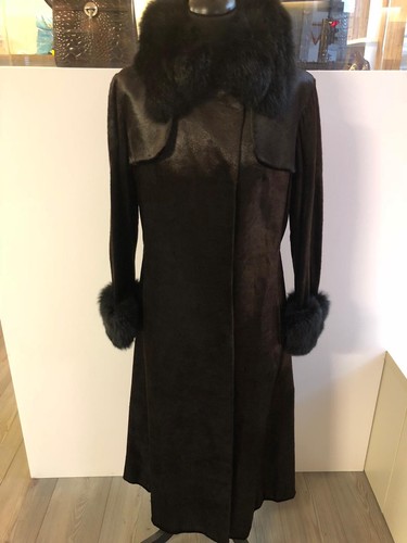 Schwarzer vintage pelzmantel - schwarzer, vintage-pelzmantel