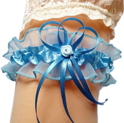 Strumpfband braut blau mit - strumpfband,