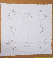 Tischdecke Weihnachten 80x80 Mitteldecke Weihnachtsdecke Decke Kerzen weiß