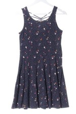 CLOCKHOUSE Sommerkleid Damen Kleid Gr. DE 40 blau-weiß-hellorange Casual-Look