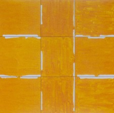 Ulrich Erben Kunstkarte Präsenz (gelb) Abstrakt Raster Orange Offsetdruck 2013