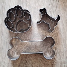 3  Ausstechformen, Plätzchen, Kekse, Birkmann, Knochen, Hund, Pfote