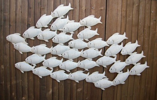 Wandobjekt fischschwarm - wandobjekt,
