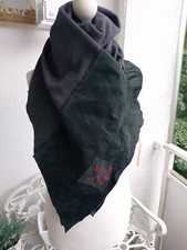 LIEBESKIND BERLIN L.K.BERLIN Echtleder Schal Tuch grau schwarz Materialmix wNeu