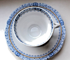 alt Gedeck 2tlg Tasse Untere China Blau Oscar Schaller nach 1918 ohne Goldrand