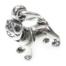 Mops Hund TINY Sterling Silber