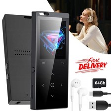 64GB MP3 MP4 Player Bluetooth 1,77-Zoll TFT Farbbildschirm Touch-Tasten Schwarz