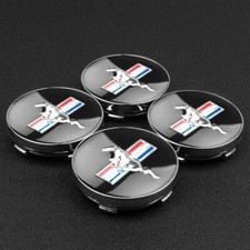 4x  60MM Schwarze Radnabenkappen für Ford Mustang Cobra GT Horse Rim Nabenkappen