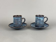 Vintage Espresso Tassen Stephanie Kalan Design Studio Keramik 2er Set 70er Jahre