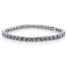 Tennisarmband Bracelet 4mm Cubic Zirkonia Weißgold beschichtet einreihig 5A