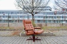 NORWAY VINTAGE  LEDERSESSEL SESSEL COGNAC brandy  LOUNGE   CHAIR