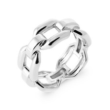 Silberring 925/000 Rhodium - Ring Groß Kettenglieder, Kette