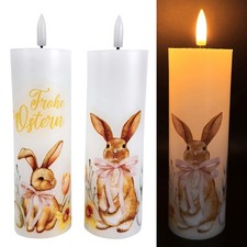 2 LED-Kerzen mit Osterhasen