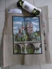DE HA  WE Stickerei Bild  - LIMBURGER  DOM  ca. 30 x 40  cm  mit  Stickwolle