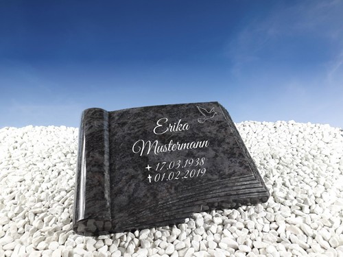 Grabstein buch umgeschlagen - grabstein,