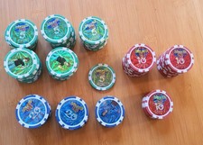 101 Poker Chips 51 grüne 5'er, 25 rote 10'er und 25 blaue 20'er