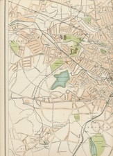 KARTE Teller 52 "Birmingham" aus dem Royal Atlas of England & Wales 35 cm x 46 cm;