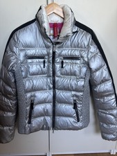 Fire and Ice Bogner Skijacke 600 Daunen Silber Schwarz Gr 36