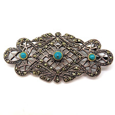 Große Art Deco Brosche 925er