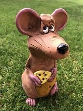 Keramik Maus / Ratte mit Käse