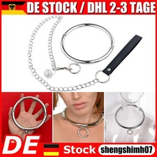 Frauen Halsband Metal Mit O-Ring Abschliessbar Halsreif BDSM Sklavin Bondage DE'