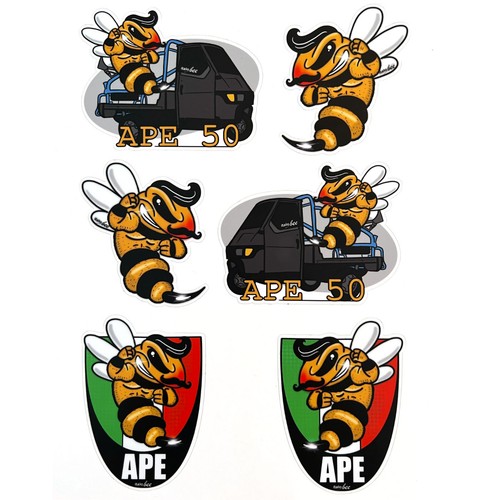 Piaggio ape stickerbogen - ape, 50