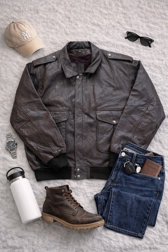 Lederjacke größe braun - größe, xl