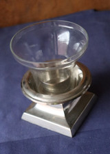 Interessanter Teelichthalter Kerzenleuchter, Metallsockel Glaszylinder