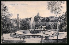 Ansichtskarte Auerbach i. V., Anlagenpartie mit Springbrunnen 
