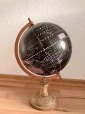 Globus Weltkugel Landkarte Dekoration Weltkarte Atlas Beige/Schwarz Holz 32x20cm