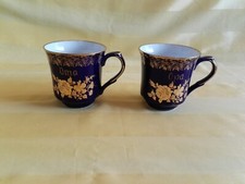 2 Kaffeetassen  Crawinkel Oma und Opa Kobald Handmalerei Roger