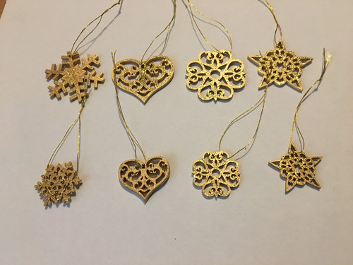 Baumschmuck holz gold - 32, teile