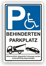 Schild Behinderten Parkplatz -