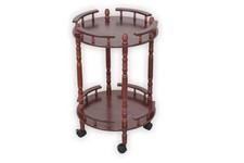 Beistelltisch / Servierwagen 3014, mit 2 Böden und Rollen, kirschbaumfarben