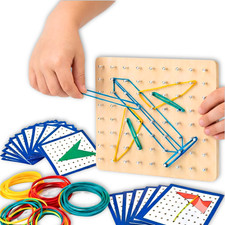 Montessori Geobrett Holz 68tlg