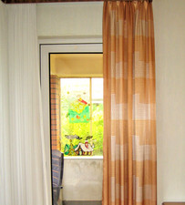 2 Stück Übergardinen, Schals, braun-beide, (1,60 x 1,35 cm)